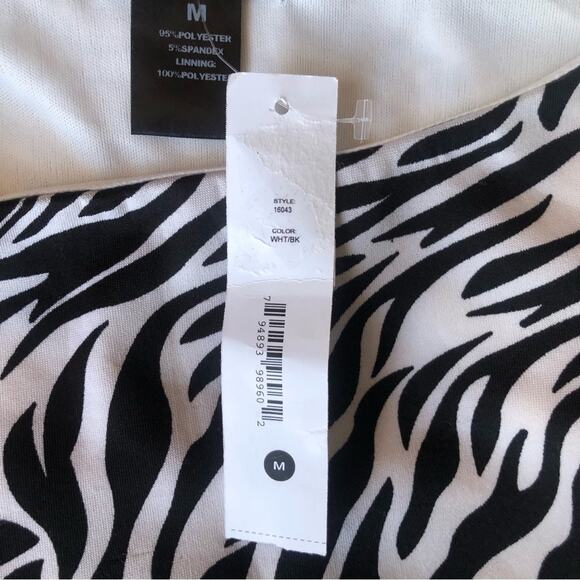 Aqua Womens Animal Print Crop Sleeveless Black White Animal Print Top Medium - Picture 8 of 8